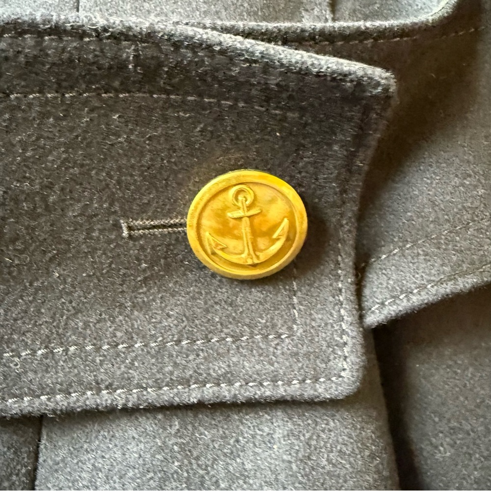 Coach 1941 Naval Officer Double Breasted Navy Wool Pea Coat with jeweled patches - Picture 7 of 10